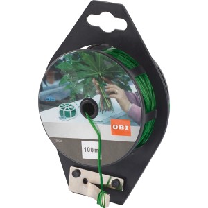 Zielony drut płaski do wiązania, grubość 0,4 mm, rolka 100 m, do ogrodu i majsterkowania.