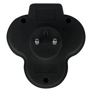 Czarny rozgałęźnik t.b.t./Rozgałęziacze z trzema gniazdami.