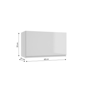 Biała szafka wisząca kuchenna z wymiarami (60x35x31 cm) do zestawów mebli kuchennych.