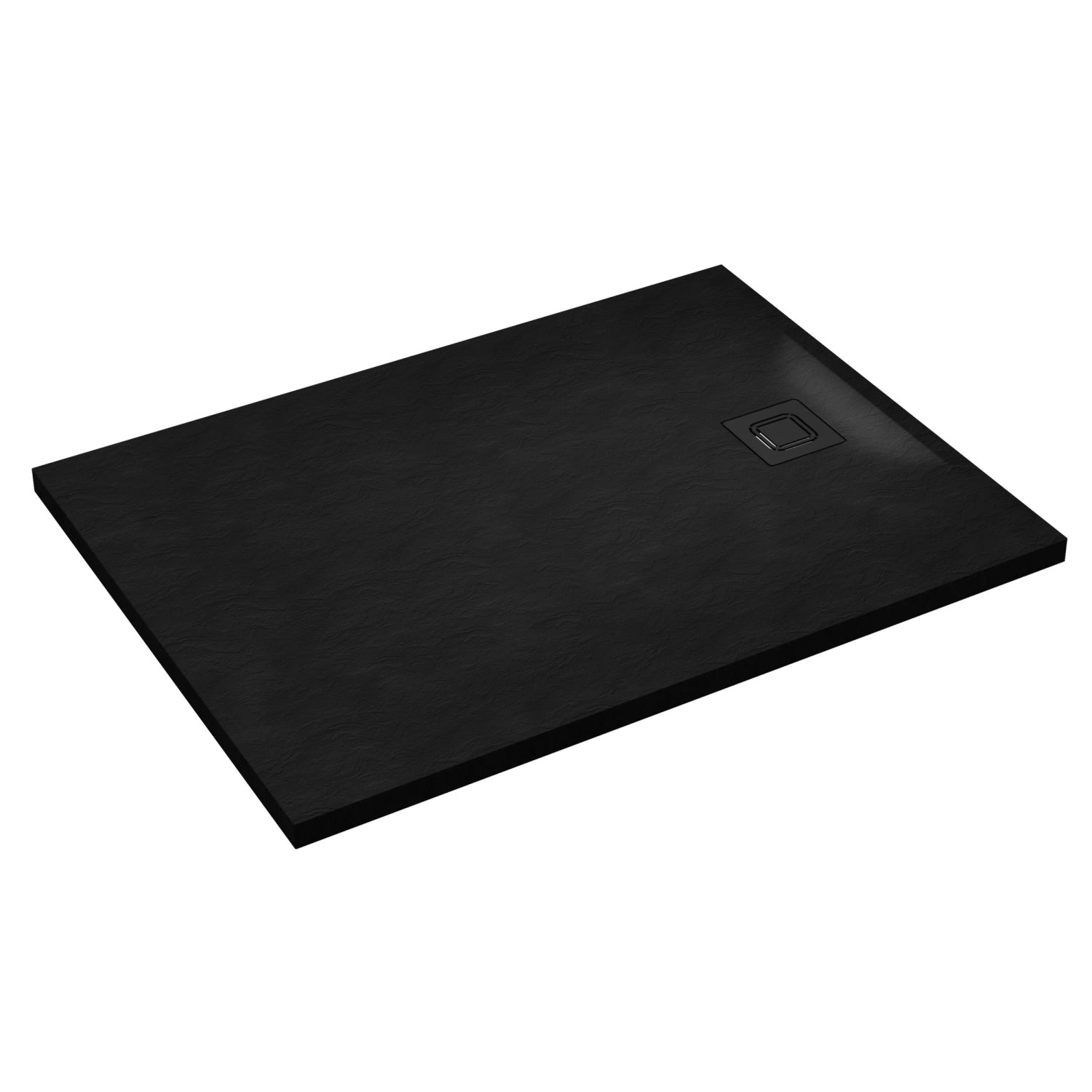 Brodzik kompozytowy prostokątny Schedpol Mastro 80x120x4 cm czarny strukturalny