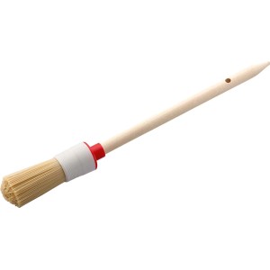 Okrągły pędzel rozm. 4 z naturalnym włosiem i drewnianą rączką do malowania narożników i ram.