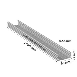 Profil Knauf CD 60x27x0,55 mm, długość 2600 mm, do konstrukcji ramowych.