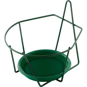 Zielony uchwyt ścienny na doniczkę Ø 18 cm z drutu malowanego proszkowo. Idealny na balkon i taras.