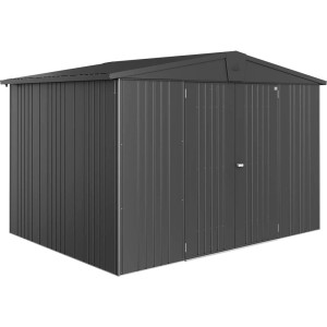 Biohort metalowy domek narzędziowy Europa, ciemnoszary metalik, 6,8 m²: Solidny domek do przechowywania w ogrodzie.
