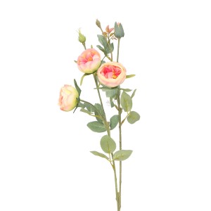 t.b.t. Sztuczny kwiat z różowymi kwiatami i zielonymi liśćmi.