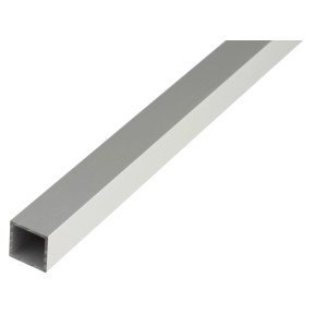 Srebrny profil kwadratowy, 10x10x1000 mm, anodyzowane aluminium.