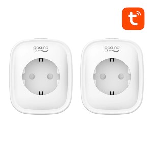 Dwa białe gniazdka Gosund Smart Home do sterowania domem.