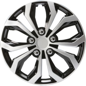 Kołpak Cartrend Daytona, 15 cali, czarno-srebrny, zestaw 4 sztuk do wyposażenia zewnętrznego.