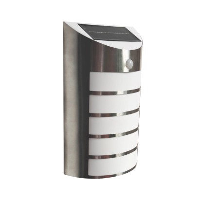 Polux Kinkiet solarny LED Saffo 6000K z czuj. ruchu 16 cm x 28 cm chrom