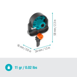 Gardena 6 w 1 dysza rozpylająca do Micro-Drip-System, elastyczne nawadnianie z 6 wzorami rozpylania.