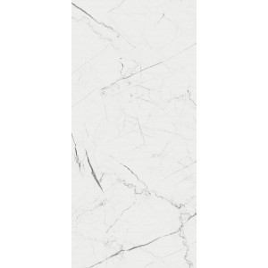 Biała płytka podłogowa t.b.t. z efektem marmuru do wnętrz.