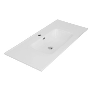 Szczegółowy widok białej umywalki nablatowej t.b.t.