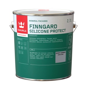 Wiadro farby fasadowej Finngard Silicone Protect, ciemnoszara, 2,7 l.