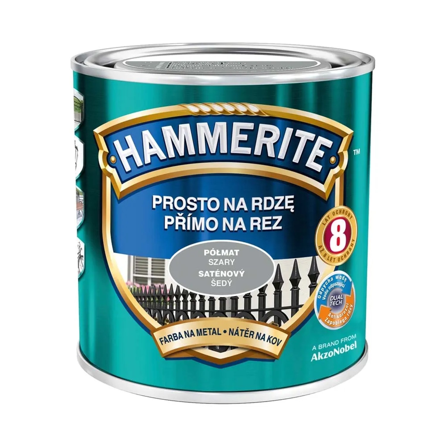 Hammerite Emalia antykorozyjna szara półmat 700 ml
