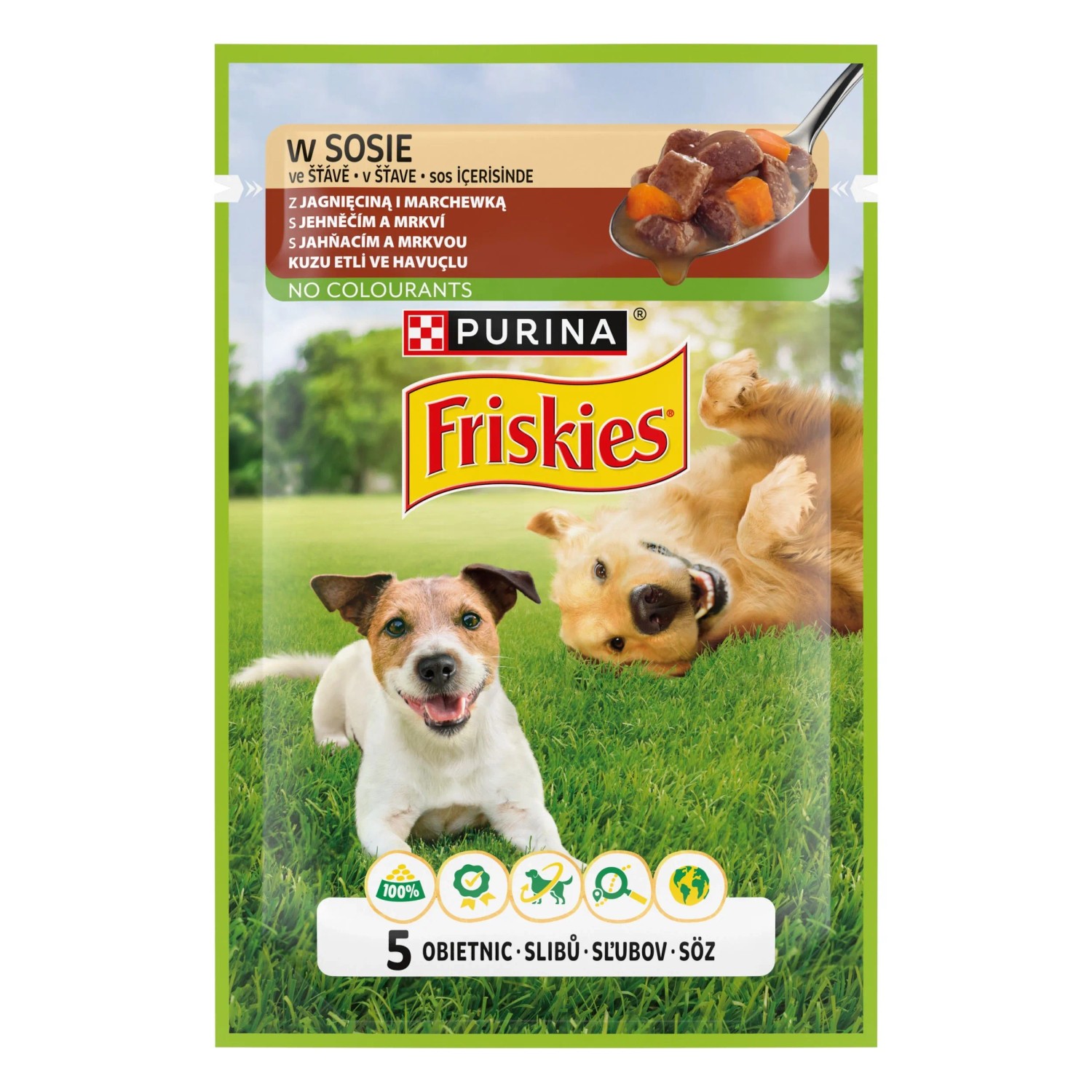 Purina Friskies Mokra karma dla psów, z jagnięciną i marchewką w sosie 85 g