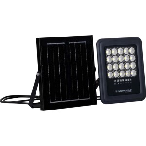 Germina Naświetlacz LED GEMINI z panelem sol. 50W 5000K 400lm IP65 czarny
