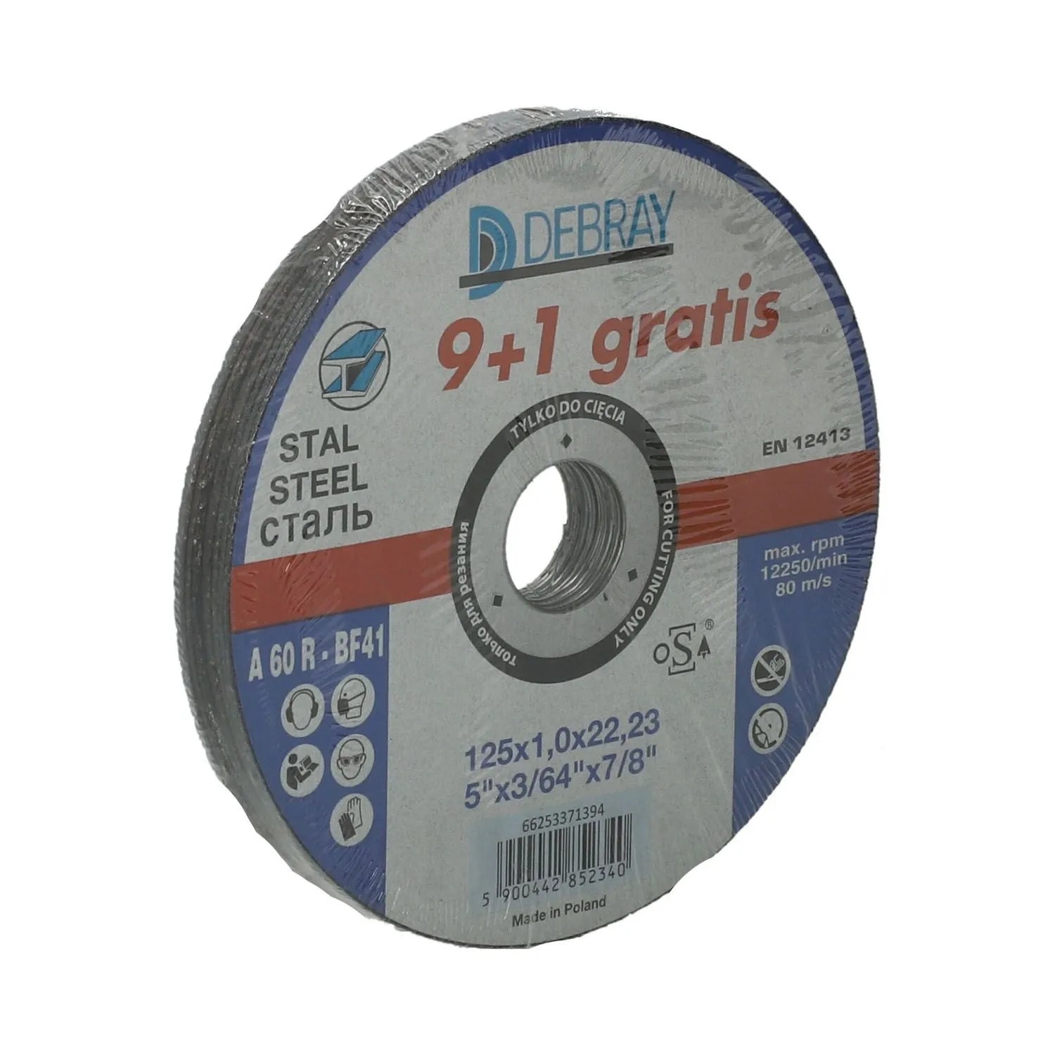 Debray Zestaw tarcz do cięcia metalu 125 mm - 10 szt.