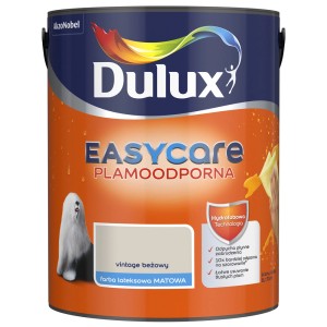 Wiadro z farbą Dulux EasyCare Vintage Beige, matowa farba lateksowa do ścian.