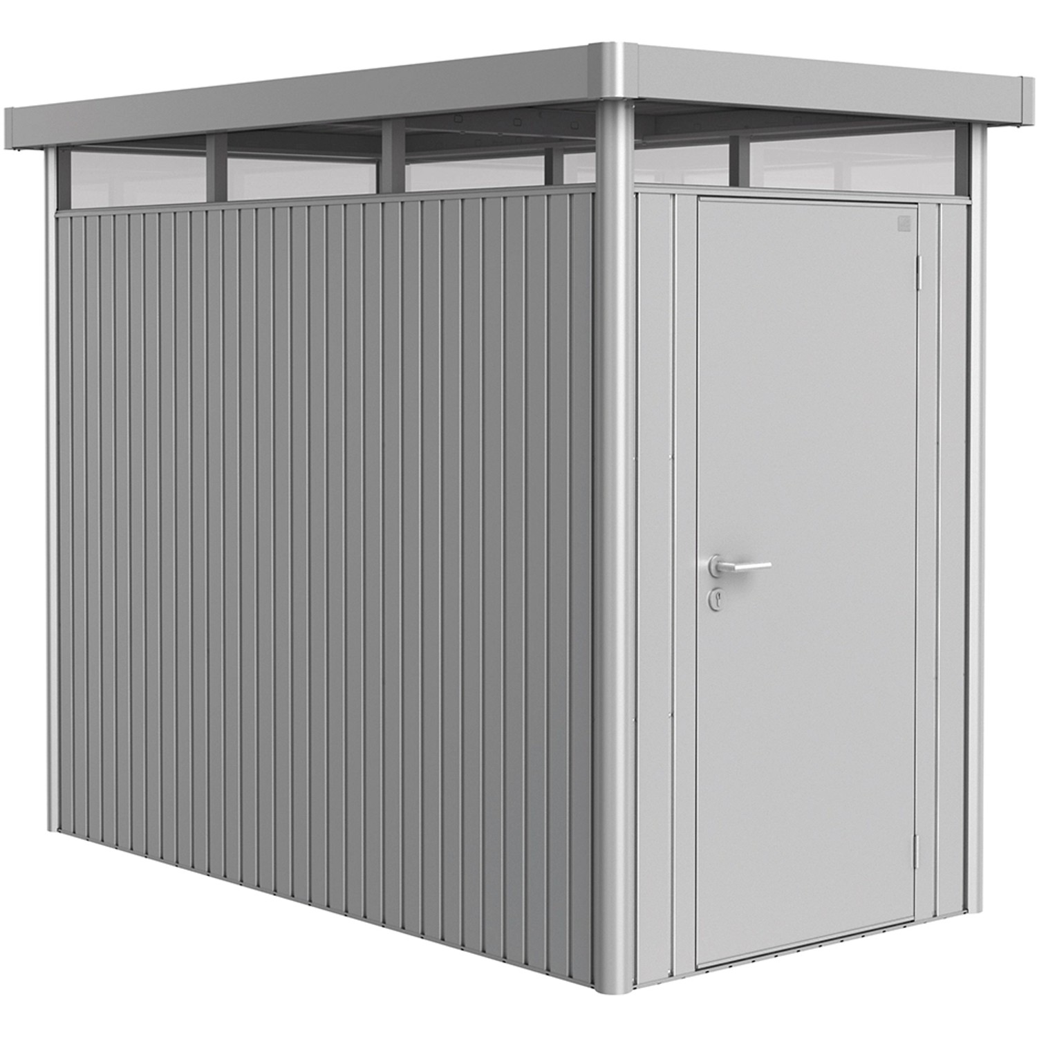 Biohort Metalowy domek ogr. HighLine Srebrny Metalik 3,3 m2 Standardowe Drzwi