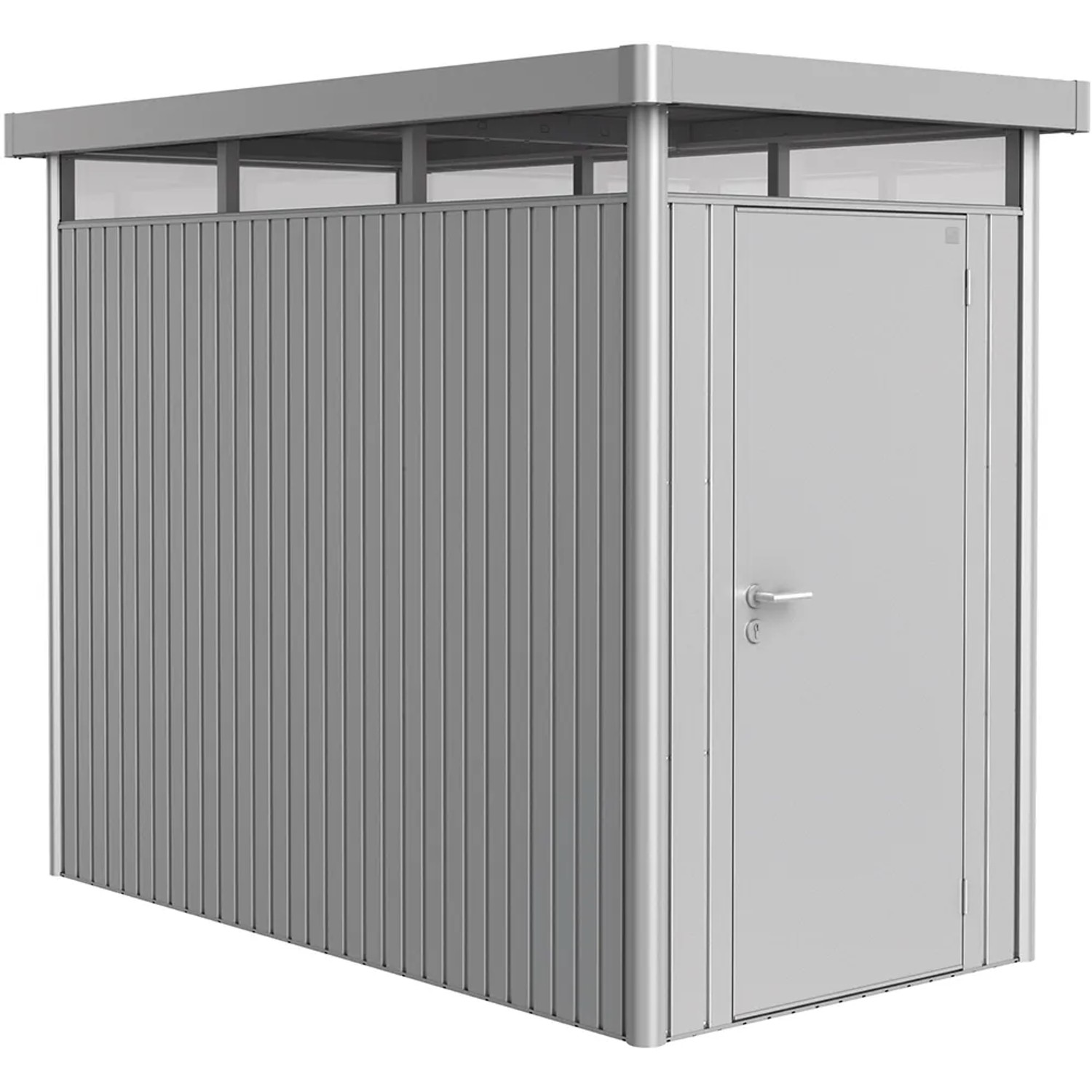 Biohort Metalowy domek ogr. HighLine Srebrny Metalik 3,3 m2 Standardowe Drzwi