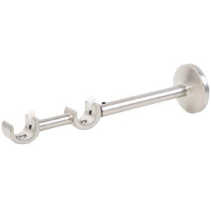 t.b.t. Podwójny wspornik karnisza, metalowy, srebrny.