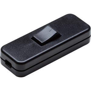 Zbliżenie czarnego włącznika sznurkowego (10 A) do lamp.