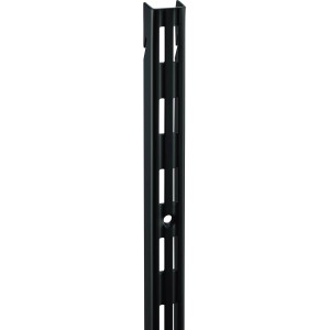 Czarna metalowa szyna ścienna, 2-rzędowa, 150 cm, do elastycznego projektowania półek.