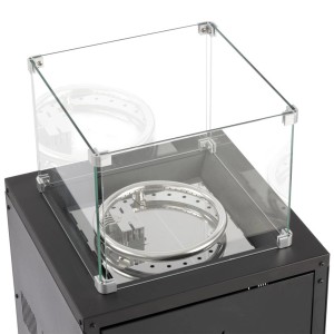 Palenisko t.b.t. z osłoną szklaną. Bezpieczne i stylowe do ogrodu.