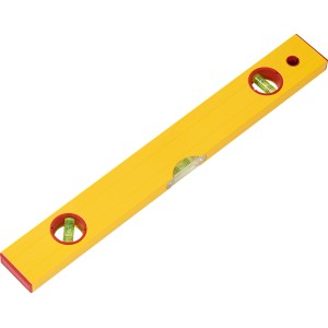 Żółta poziomica aluminiowa 40 cm do precyzyjnego poziomowania.
