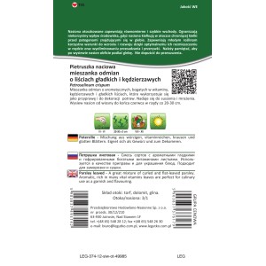 Opakowanie nasion pietruszki, mieszanka liści gładkich i kędzierzawych, idealna jako przyprawa.