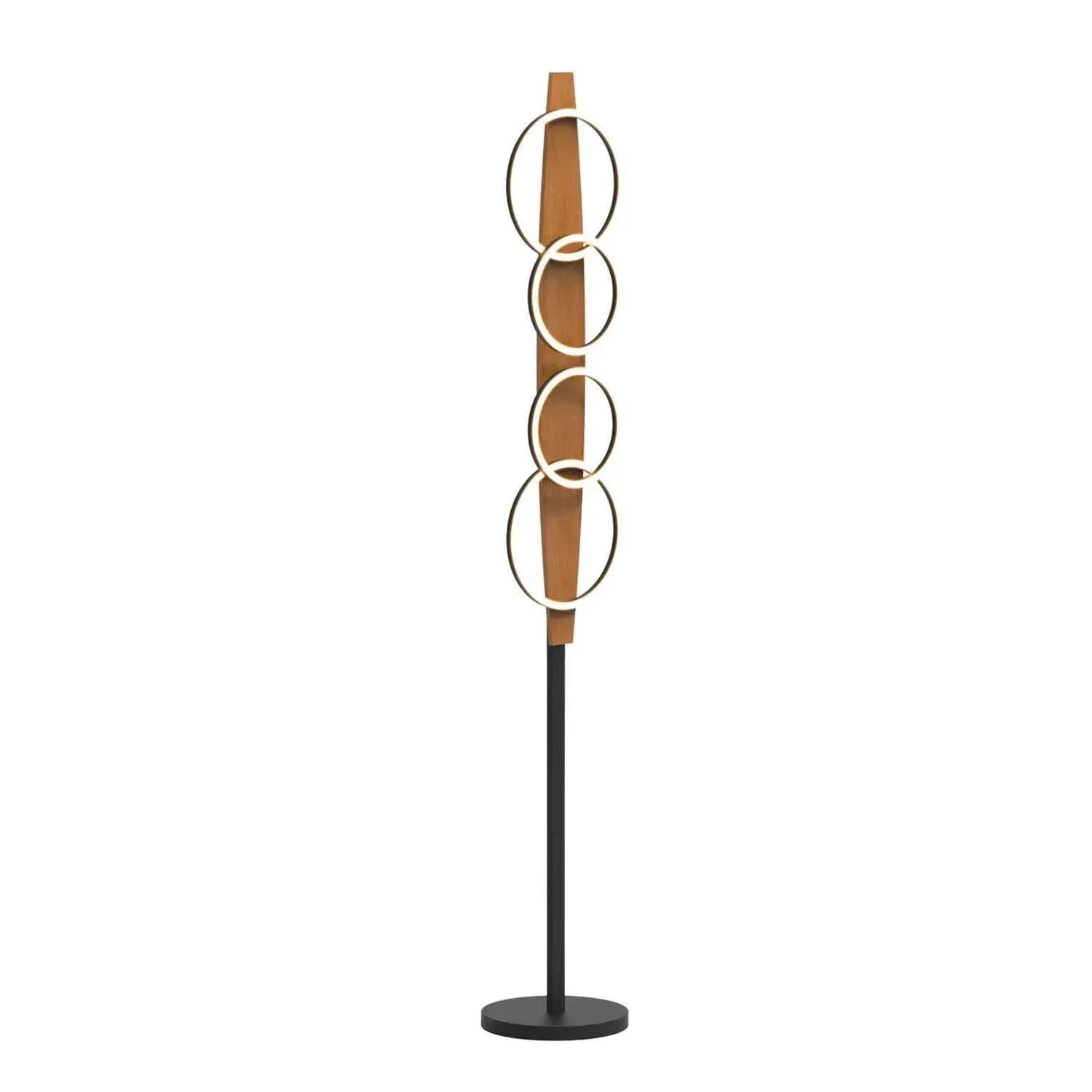 Goldlux Lampa podłogowa LED MELISA 25W 4000K 2850lm wys. 160cm czerń+drewno