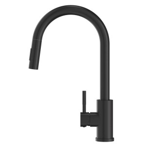 Granitan Bateria kuchenna z wyciąganą wylewką Loseto czarna