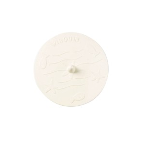 t.b.t. korek do umywalki, biały z motywami ryb i rozgwiazd.