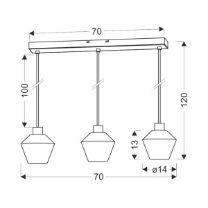 Candellux Lampa wisząca GRENIKO czarna 3xE14 40W klosz bezbarwny