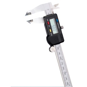 LUX Cyfrowa suwmiarka Comfort, 150 mm, z wyświetlaczem cyfrowym i pokrętłem regulacyjnym do precyzyjnych pomiarów.