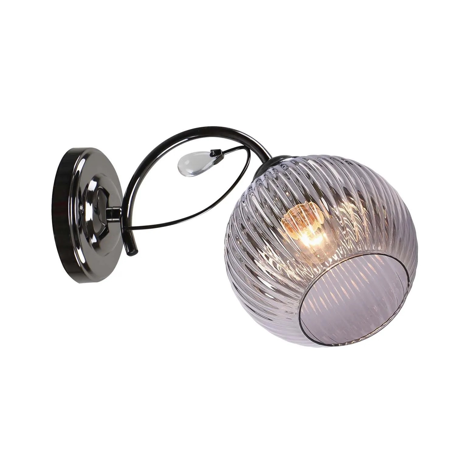 Candellux Kinkiet CROMAT czarny perłowy 1xE27 40W klosz grafitowy