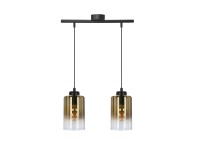 Candellux Lampa wisząca APRA 2xE27 60W czarna+klosz bursztynowy