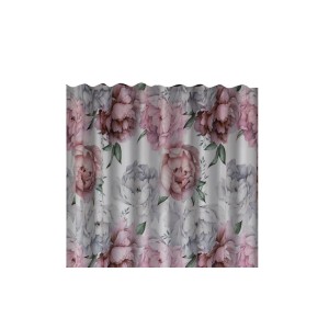 Zasłona t.b.t. z kwiatowym wzorem do salonu.