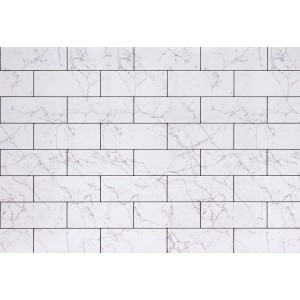 Biała tapeta dekoracyjna imitująca kamień z marmurkowym wzorem.