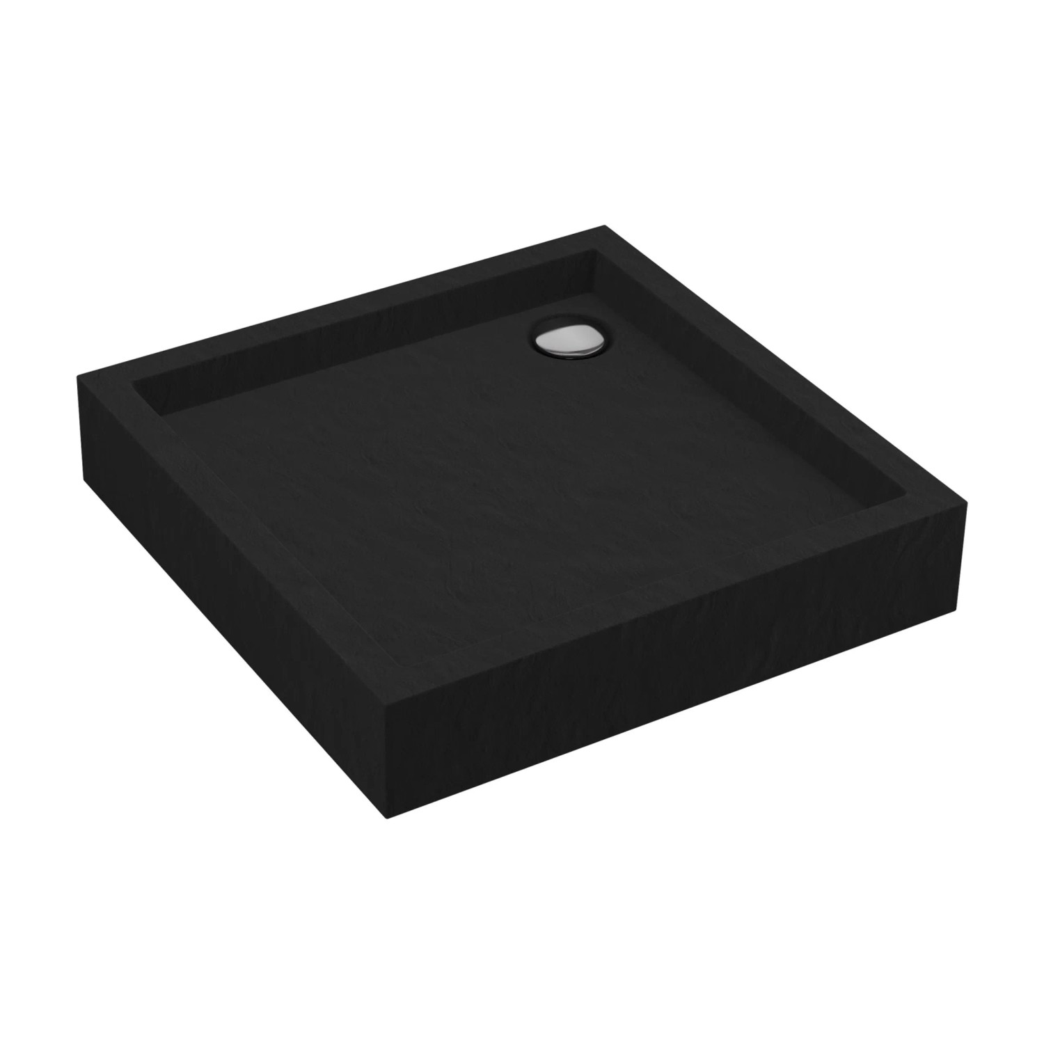 Brodzik kwadratowy Schedpol Mittel 90x90x16 cm czarny strukturalny