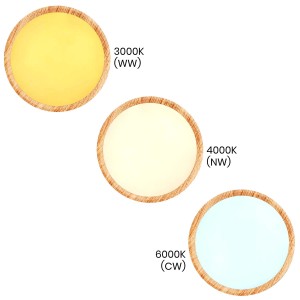 t.b.t. LED Plafony z drewnianą ramą w 3 temperaturach barwowych: 3000K, 4000K, 6000K.
