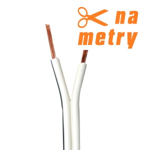 Biały kabel głośnikowy, sprzedawany na metry