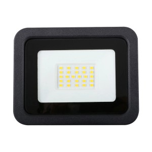 Czarny reflektor LED do użytku zewnętrznego.