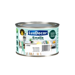 Puszka emalii LuxDecor, kolor BIAŁY KRYSZTAŁ (Biały Kryształ), do drewna, metalu i lamperii.