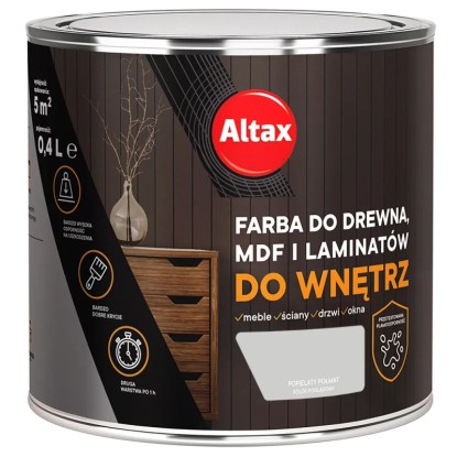 Farba do drewna ALTAX do wnętrz popielaty 400 ml