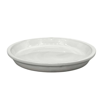 Podstawka ceramiczna szkliwiona biała - 41 cm