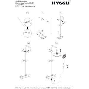 Hyggli Kolumna prysznicowa ecoJOY z baterią termostatyczną