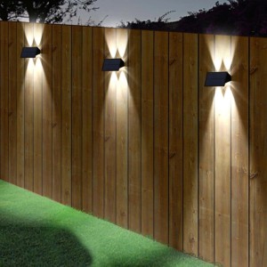 Düwi Kinkiet solarny TYCHE góra-dół 4x1W ciepła biel 35/43lm IP44 czarny