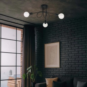 MiLAGRO Lampa sufitowa TURBINO 3xE27 max. 15W czarna