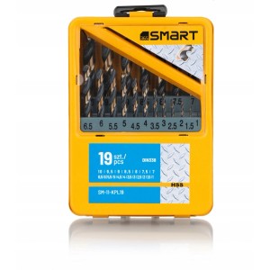 SMART365 Zestaw wierteł HSS do metalu - 19 szt.